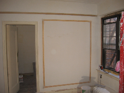 Wall patched and plastered