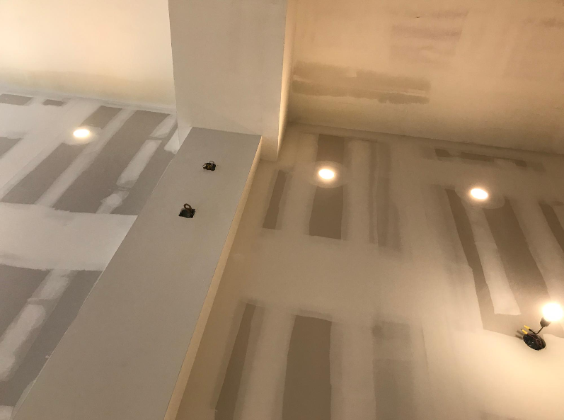 Drywall ceiling taped